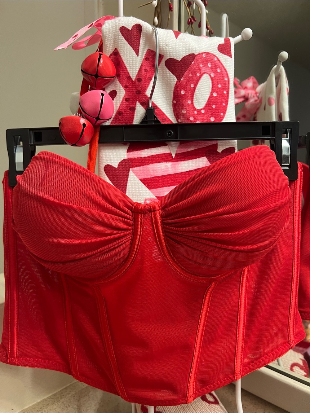 Red Bustier Corset Top - Women's Intimates